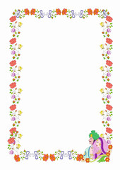 Black frame ornament on a white page. Design for text, invitations, menus, cards, posters etc. illustration.
