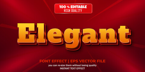 Elegant editable text effect, metallic and shiny style