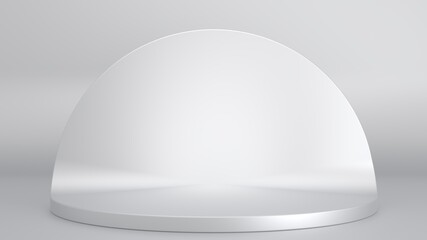 background wallpaper minimal abstract pedestal mock up silver white studio professional lighting 3d render