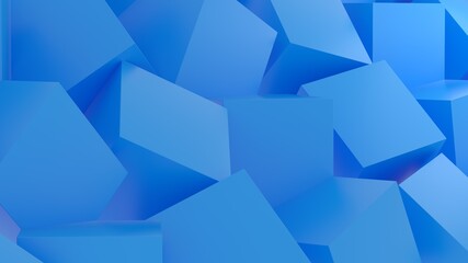 background wallpaper minimal abstract blue blue geometry cubes lighting 3d render