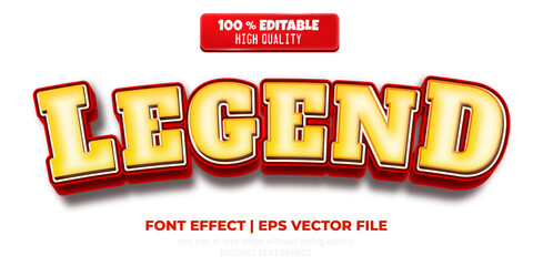 Legend text effect, editable comic and funny text style.