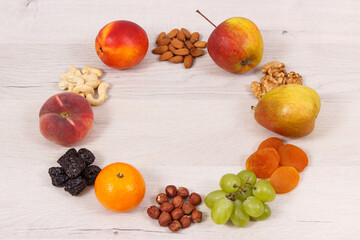 Healthy nutritious food as source minerals, vitamins and dietary fiber