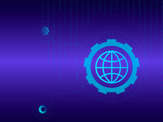 2d illustration Abstract futuristic electronic circuit technology background