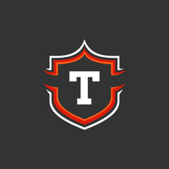 Obraz premium Letter and Shield logo template with strong and modern style