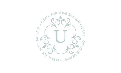 Elegant monogram design with letter U. Branded logo of restaurant, hotel, company, business.