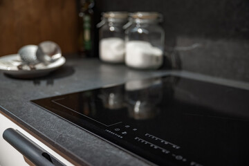 Induction hob in a modern kitchen