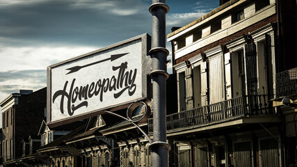 Obraz premium Street Sign to Homeopathy