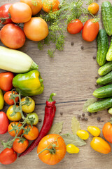 harvest of vegetables on the table