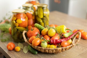 preservation of tomatoes and cucumbers