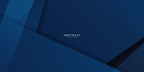 Modern simple dark navy blue background with overlap triangle layers. Blue abstract background vector with blank space for text. Modern element for banner, presentation design and flyer