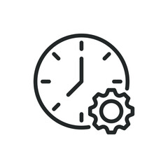 Time management icon line style isolated on white background. Vector illustration