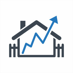 Home analytics icon. Vector and glyph