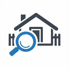 Find a real estate company icon. Vector and glyph