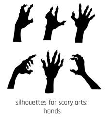 isolated silhouettes for scary art with hands © Анна Удод