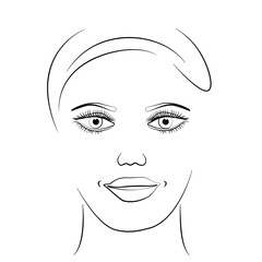 The face of a young woman. Vector illustration.