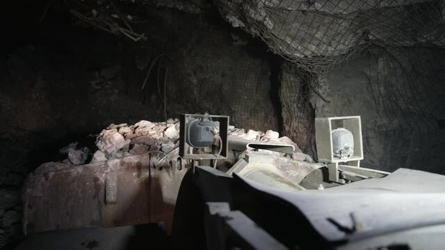 View from the cabin of the underground loader