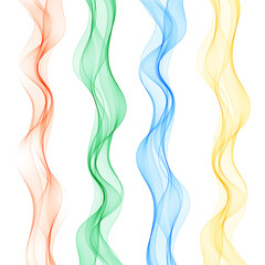 Set of colored waves. Abstract vector background. eps 10