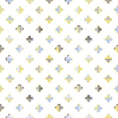 Modern vector abstract seamless pattern with stylised flowers in retro style. Decorative geometric floral grid texture in vintage pastel colour scheme for wallpaper, fashion fabrics and prints.