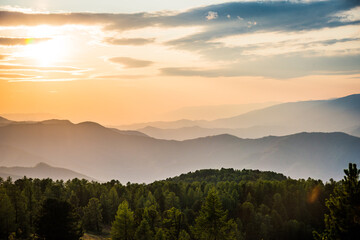 sunset in the mountains