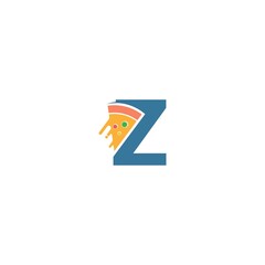 Letter Z with pizza icon logo vector