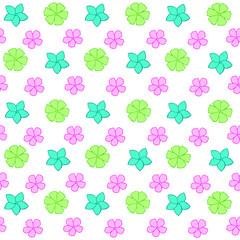 Seamless spring pattern and frames with tropical leaves, flowers and plants. Vector illustration.
