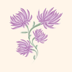 Fototapeta na wymiar Violet Vector Watercolor Flowers modern. Good for banner, background, posetr abd others. Hand draw