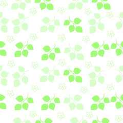 Seamless spring pattern and frames with tropical leaves, flowers and plants. Vector illustration.