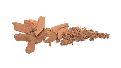 Broken face powder isolated on white