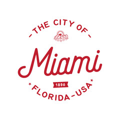 The City of Miami. Miami Florida design. Vector and illustration.