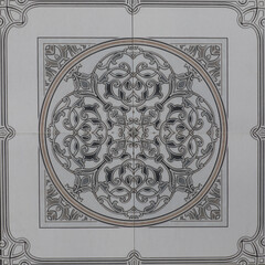 ceramic tile with abstract ornamental pattern for the kitchen