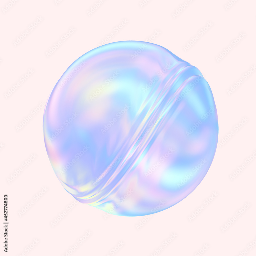 Aufkleber fluid shape design element hologram texture. holographic liquid bubble iridescent gradient shape pos