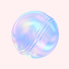 Fluid shape design element hologram texture. Holographic liquid bubble iridescent gradient shape poster graphic design. 3d rendering. - obrazy, fototapety, plakaty
