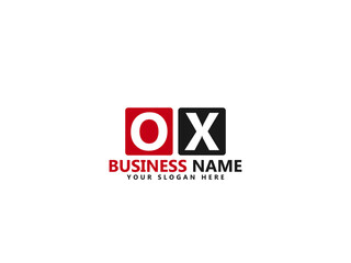 OX O&X Letter Type Logo, Creative ox Logo icon design - obrazy, fototapety, plakaty