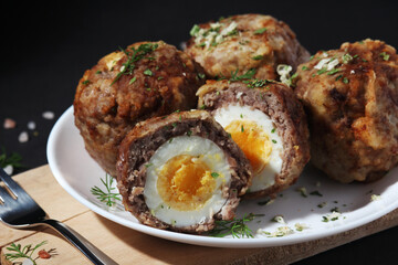 Scottish eggs - national dish of the cuisine of Scotland