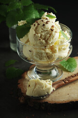 Ice cream scoops in an ice cream bowl	