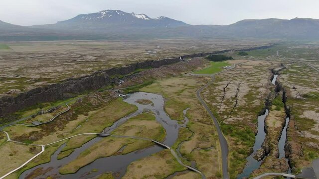 Thingvellir in Iceland - Eurasian and North American tectonic plates meet here