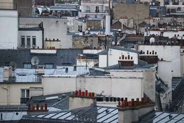 Parisian rooftops, famous skyline of the most romantic city