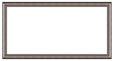 Golden frame for paintings, mirrors or photo isolated on white background. Design element with clipping path