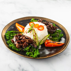 rice with beef