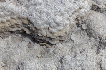 white salt of Lake Baskunchak in the Astrakhan region in Russia