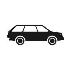 Simple station wagon with body flat detailed icon