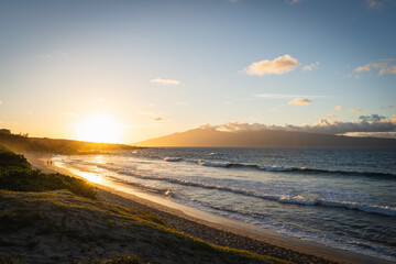 Sunset over beautiful Maui beach