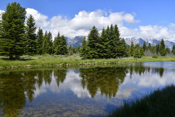 Grand Tetons with Snake River Tributary