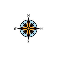 compass, direction, navigation line colored icon. Signs, symbols can be used for web, logo, mobile app, UI, UX