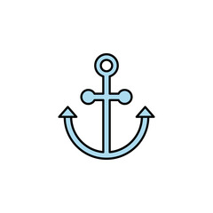 navigation, anchor, symbol, sign line colored icon. Signs, symbols can be used for web, logo, mobile app, UI, UX