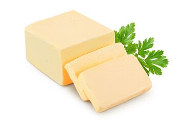 butter isolated on white background with clipping path and full depth of field