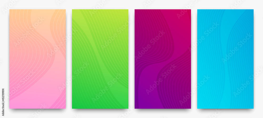Poster modern colorful gradient background with lines