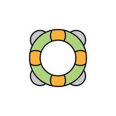 life buoy, lifesaver, safety, help line colored icon. Signs, symbols can be used for web, logo, mobile app, UI, UX