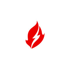 silhouette fire flame logo design Electricity flash inspiration
