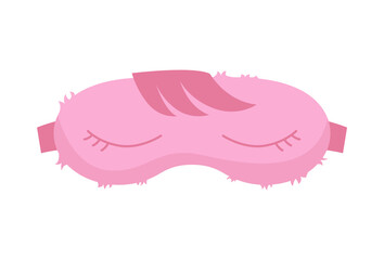 Sleep mask. Eye protection accessory and prevention of healthy sleep. Blindfold symbol in cartoon style. Design of relaxation wear for night